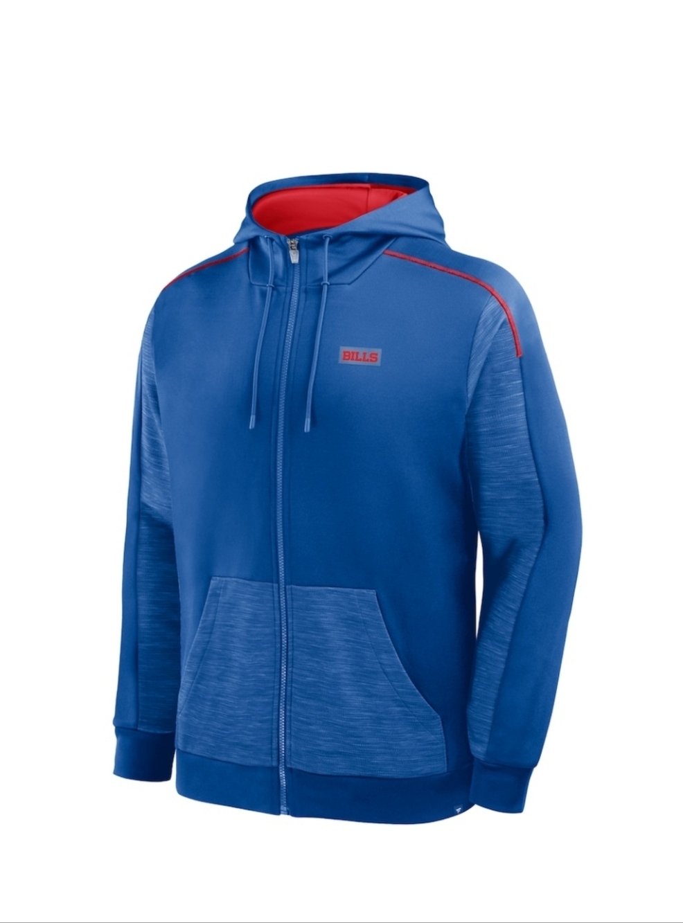 Bills Blue Full-Zip Hoodie with Red Accent